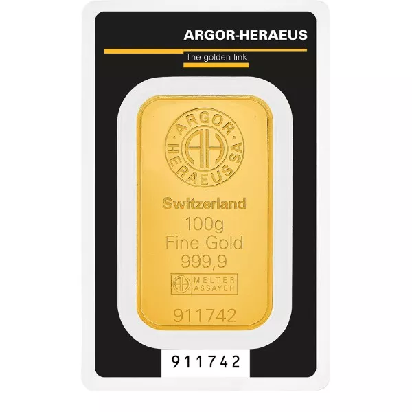 Argor-Heraeus kultalaatta 100 g